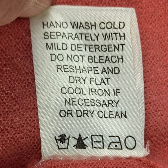 Incashmere 100% Cashmere 3/4 Sleeve Open Front Cardigan Women’s SZ LG Pink EUC - Picture 12 of 13